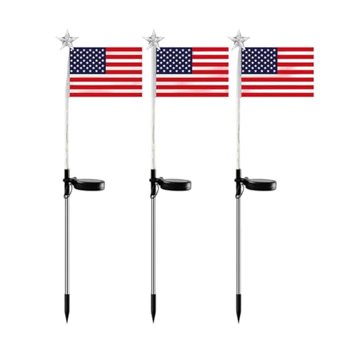 Lampe de jardin LED 7 couleurs drapeau américain pour balcon et clôture