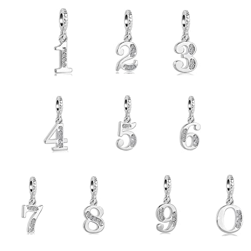 Abalorio de número de la suerte en plata para pulsera tipo Pandora 2
