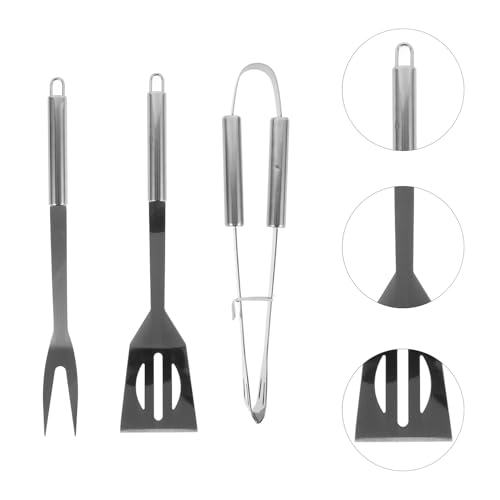 Set 3 piezas utensilios para parrilla acero inoxidable miniatura 6