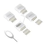 6-Pin to Cut-End Connector for Philips Hue Lightstrip Plus (4 Pack, White)