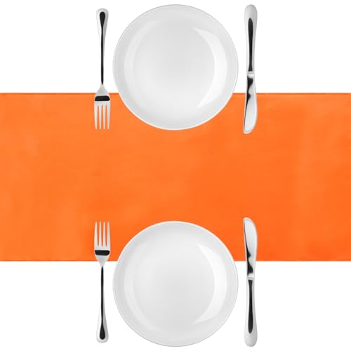 Chemin de table orange satin de soie 30x274cm deco anniversaire - 4