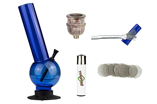Weedness Acryl Bong Crazy 30 cm 5-teiliges Set - Plastik Kleine Bong Mini Set Zubehör Pfeife