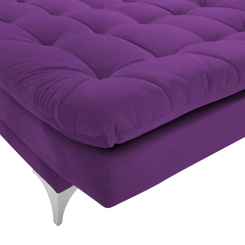 Image of Krancy 3-Seater Sofa Cum Bed for Living Room, Office & Home | Premium Fabric Sleeper Sofa Set with 1 Year Warranty | Comfortable Sofa for Guests, Lounge & Small Spaces | Purple