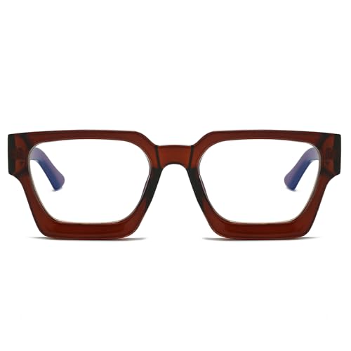 LJCZKA Blue Light Glasses Square Frame for Women Men Computer Glasses Thick Frame Anti Eye-Fatigue Headache for Reading Texting & Gaming - Image 2