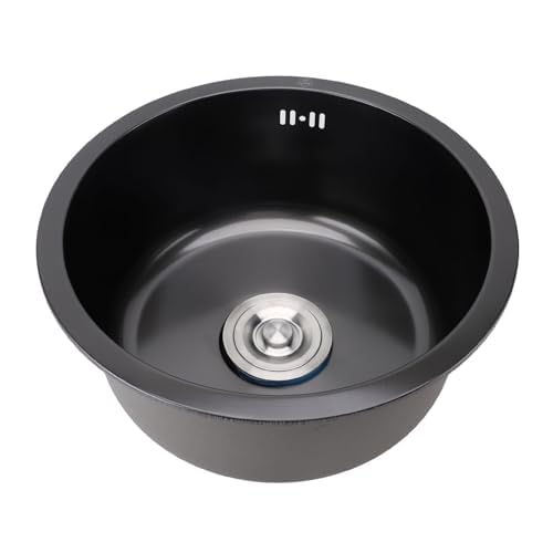 Évier de cuisine pour petit espace, bac simple en acier inoxydable noir anti-rayures 40 cm