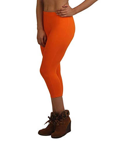 Image of Frenchtrendz Women's Cotton Spandex Stretchable Mid Rise Slim Fit Legging Capris (XS-4XL)