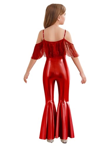 Mono con flecos y pantalones acampanados estilo años 70 para niñas 2