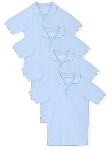 Image of Studio 3 Boy's - 4-Pack School Uniform Short and Long Sleeve Pique Polo Shirts