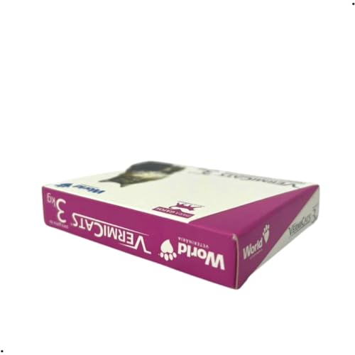 Vermífugo VermiCats Para Gatos De 3kg Kit 4 Comprimidos World