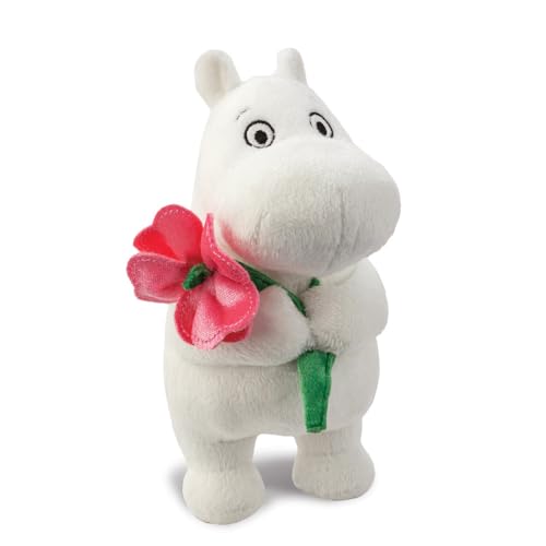 Aurora, 61556, Moomin Standing with Pink Flower 6.5In, Soft Toy, White, 17cm - Image 2