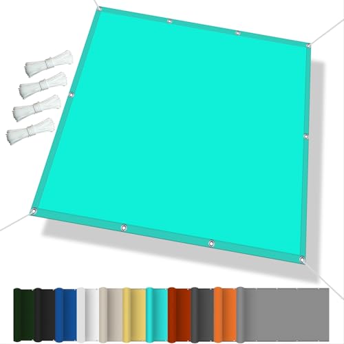 Voile d'ombrage rectangulaire 1,6x2,6m bleu ciel avec cordes - 2