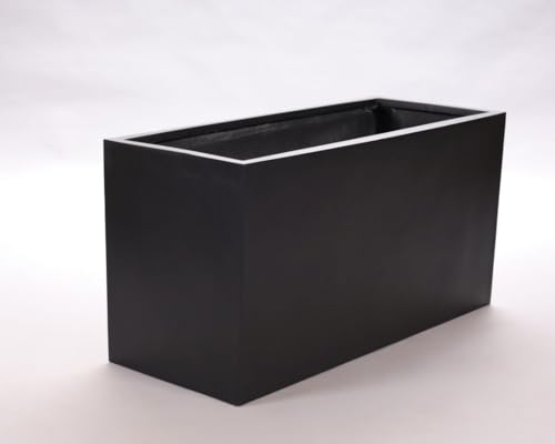 Pflanztrog, Blumentrog Fiberglas 80x30x40cm elegant schwarz-matt