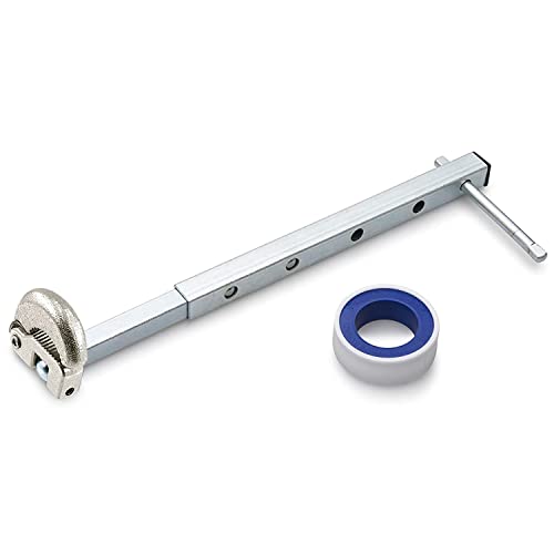 Tamwell Llave de lavabo de 3/8 pulgadas a 1-1/4 pulgadas de capacidad de 11 a 17 pulgadas con 1 rollo de cinta de fontanero Cover