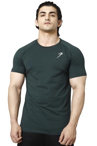 Image of FUAARK Men's Solid Slim Fit Sports Gym T-Shirt