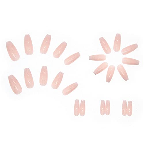 Hkanlre Coffin Press On Nails Ballerina Long Fake Nails Acrylic Full Cover Gradient False Nails For Women And Girls 24Pcs #TOP1