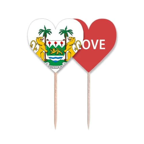 Cure-dents Sierra Leone love heart pour décorer vos cupcakes de fête