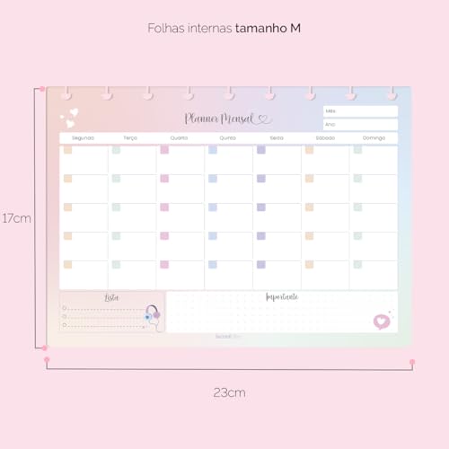Refil Caderno De Disco iscool Planner Mensal Médio Teen