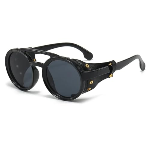 Lunettes de soleil punk homme-femme rondes steampunk vintage protection UV400