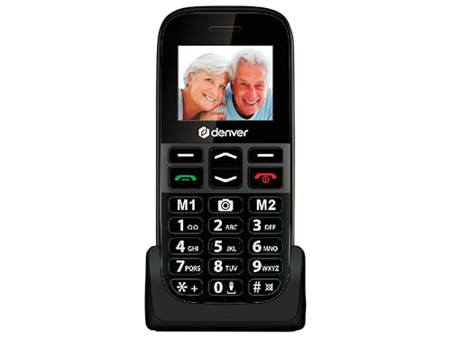 Denver Teléfono Móvil Mayor   Teclas Grandes   Base de Carga   Dual SIM   gsm   Simlock Free   Botón SOS   BAS18500MEB