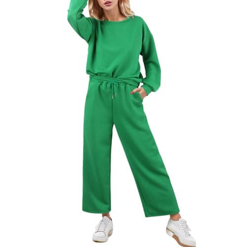 Pijama Algodon Mujer - Conjunto Informal De SóLida para Mujer Conjunto Deportivo De Dos Piezas con CordóN Grueso Y Holgado Estilo Europeo Y Americano OtoñO 2023 Pijamas Mujer Rojo