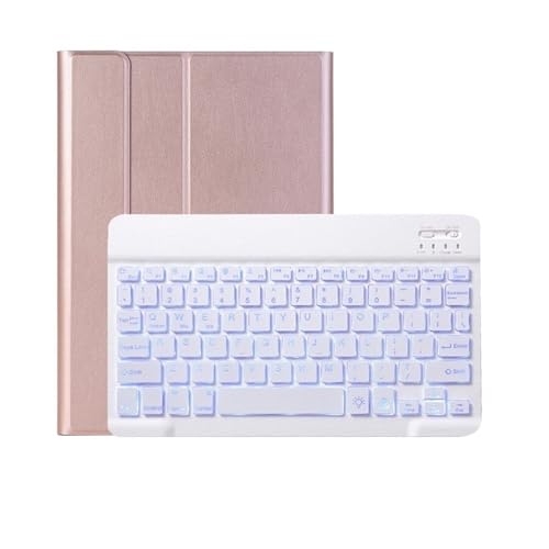 Étui en cuir TPU avec clavier pour Samsung Tab A11+ pour travailler en voyage avec style Rose Gold