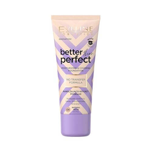 Eveline Cosmetics Better Than Perfect Hydrating & Covering Foundation - Nr. 04 | Natürlicher Glanz Vegan & Maskenfreundlich | Mit Hyaluronsäure & Pflanzenkollagen