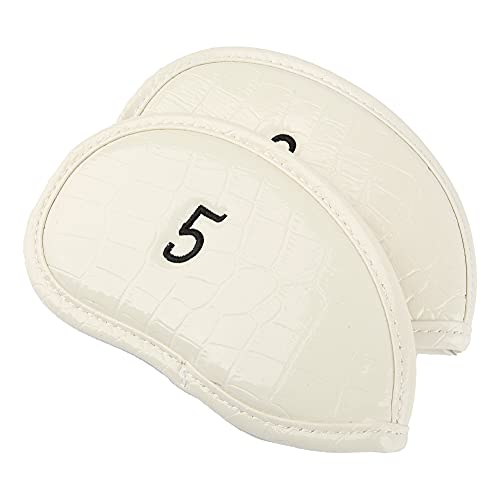 Kytai 12Pcs Golf Crocodile Pattern Iron Headcover With Magic Tape Fit Most Wedges Irons. (White) #TOP6