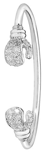Jonc Baby Argent fin 925 avec Oxyde de Zirconium de 2mm pour les tout-petits
