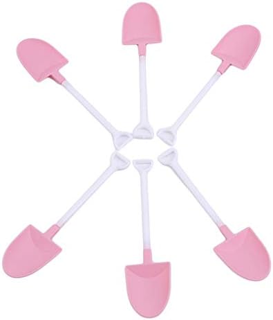 Sevenfly 100Pcs Individual Package Disposable Plastic Shovel Shape Dessert Spoon Mini Ice Cream Plastic Shovel Spoon Pudding Spoon Yogurt Spoon,Color 5