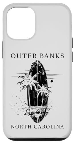 Carcasa para iPhone 13 Outer Banks North Carolina Surfing Tabla de surf Vintage Surfer