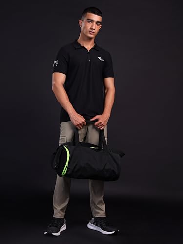 Image of TECHNOSPORT Men's Solid Polo T-Shirt MATPIQ Quick Dry Slim Fit Sports Tee for Gym Casual Smart Wear UPF50+ Anti Odour