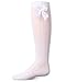 MeMoi Girls' Crochet Bow Cotton Blend Knee High Sock Winter White 10