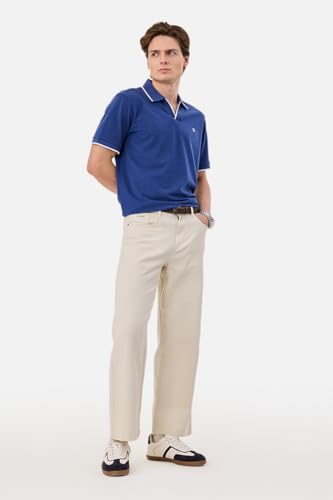 Image of SNITCH Men Casual Wear Trousers| Regular Fit Mid Rise Solid Wide-Leg Pants | 100% Linen Breathable & Lightweight Fabric for Summer, Office & Outings
