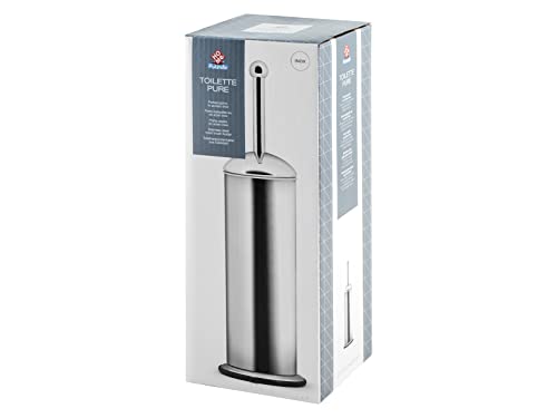 Home Toilet Brush Holder Stainless Steel Bathroom Cleaning System Grey 11x11x40cm - Image 2