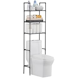 Estanteria Molger Wc LIUBEI Mueble Baño sobre Inodoro, Estanteria Baño WC 3 Estantes Regulables Mueble Lavadora Ahorra Espacio Estanterias Almacenaje Negro