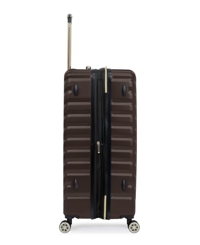 Image of Kenneth Cole REACTION Women's Madison Square Hardside Chevron Expandable Luggage, Chocolate Brown, 28-Inch Checked, Kenneth Cole Reaction Women's Madison Square Hardside Chevron Expandable Luggage