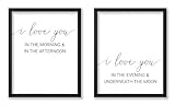 Monem Art 2-Piece I Love You Poster - Nursery Print - Love Art - Typography Art - Minimal Art - Positive Affirmation Art - Modern Art - Kid's Room or Playroom Wall Decor - 8x10 UNFRAMED Wall Art