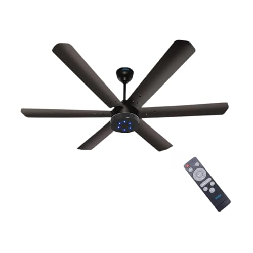 Image of XUGA Jovian F6D Premium Smart 1200mm, BEE 5-star BLDC fan,6 Blade,Remote Ceiling fan for Home, 100% Copper Motor,Energy Saving, High Air Delivery, Aesthetic LED Light (Black)(5 Year Warranty)