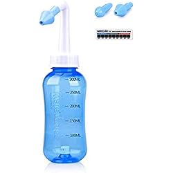 Waterpulse Neti Pot Sinus Rinsing, 300ml Nasal Irrigation with Thermometer Sticker, BPA-Free for Adults & Children (300ml)