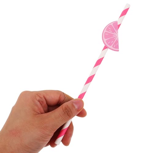 30 pitillos desechables de papel con diseño cítrico miniatura 4