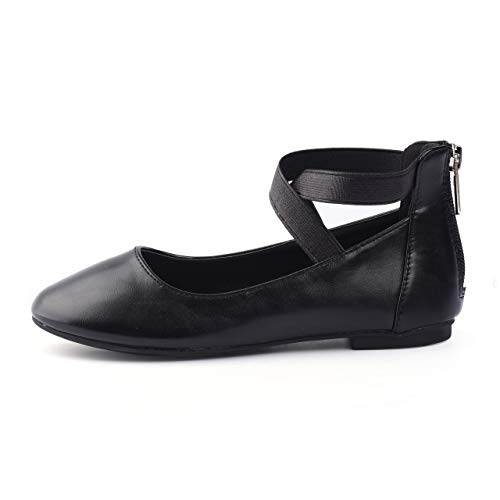 Nova Utopia Toddler Little Girls Dress Ballet Elastic Ankle Strap Flat Shoes,Nf Utopia Girl Nfgf316 Black 2 #TOP2