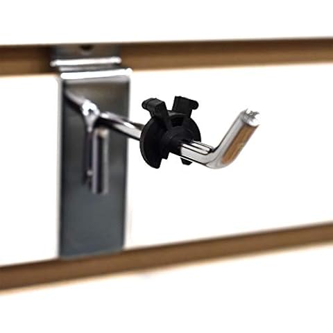 Black Peg Hook Stoppers, Squeeze & Pinch Inventory Control Clips to Help Keep Merchandise on Hooks, 100 Pack Cover