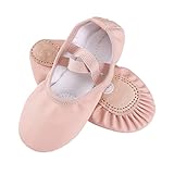 BoxMemory Ballet Shoes for Girls, Canvas Ballet Shoes Leather Split Sole Dance Shoes, Ballet Slipper