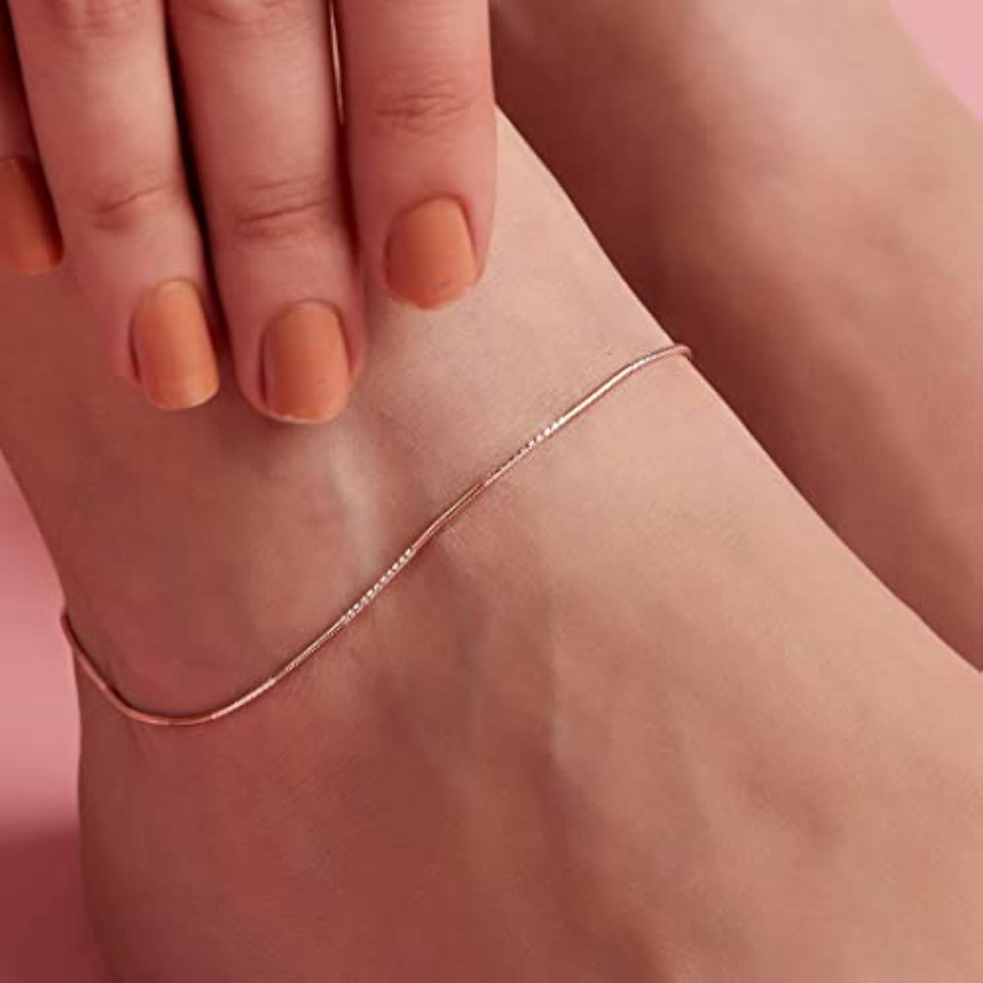 Women's 925 Sterling Silver Dual Tone Minimalist Chain Anklet