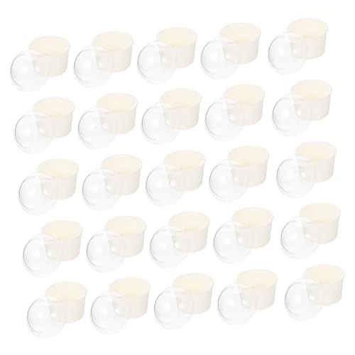 KICHOUSE 50セット 使い捨て蓋付きアイスクリームカップ 紙製ヨーグルトボウル プリンやムースに 軽量で なデザート容器 家やパーティー用