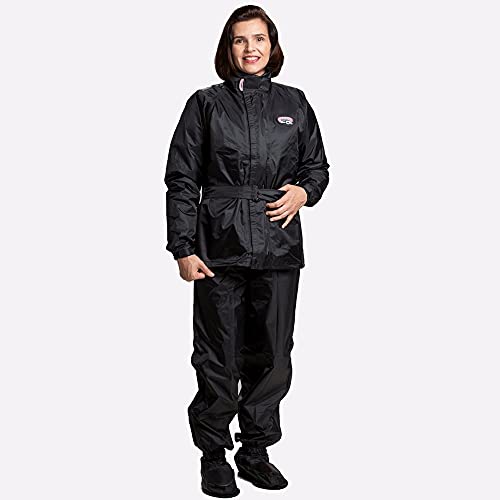 California Racing Nylon Conjunto de Capa de Chuva, Feminino, Preto, P