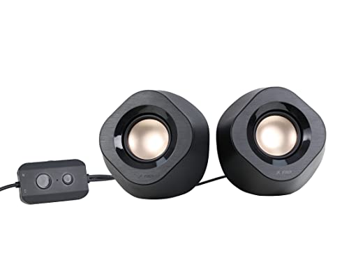Image of F&D V720 2.0 Channel Multimedia Gaming Speakers (Black) | Bluetooth, RGB Lights, AUX Input, Volume Control | HiFi Sound Clarity | Wire Control Design | Home Theatre | Speaker for Laptop, Pc & Mobile