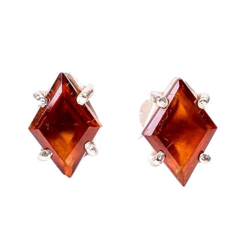 Grenat hessonite en boucles d'oreilles marquise, le cadeau d'anniversaire idéal pour femme