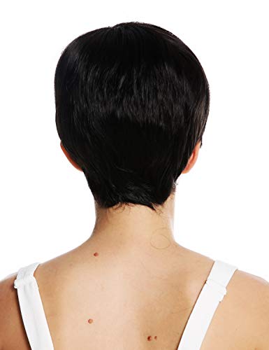 WIG ME UP - VK-32-2 quality women's wig very short boyish parting parted black brown, blackbrown (2), Length: approx. 20 cm - Image 4