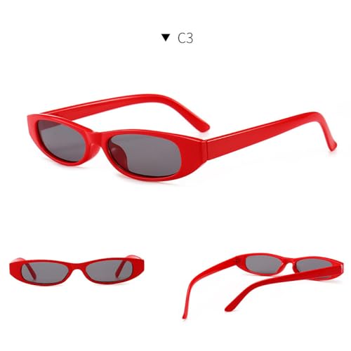 Popular Small Narrow Cat Eye Sunglasses Women Men's Luxury Black Red Sun Glasses Retro Tiny Rectangle Candy Shades 5